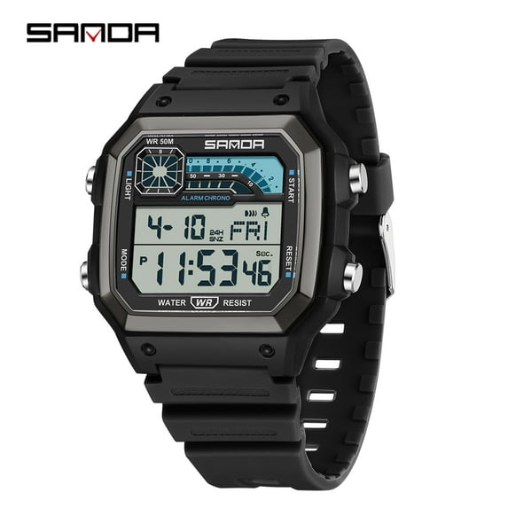 Sanda Men's Watches Sports Outdoor Waterproof Military Wrist Watch Date Multi Function Tactics LED Alarm Stopwatch