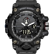 Sanda Mens Watches Sports Outdoor Waterproof Military Wrist Watch Date Multi Function Tactics LED Alarm Stopwatch