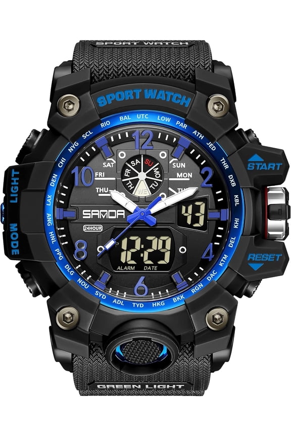 Men's Watches Sports Outdoor Waterproof Military Wrist Watch Date Multi Function Tactics LED Alarm Stopwatch