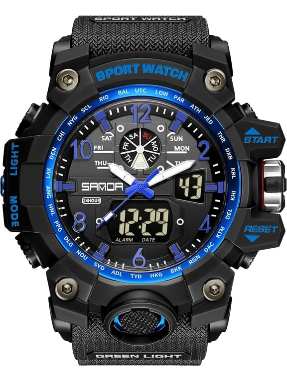 Men's Watches Sports Outdoor Waterproof Military Wrist Watch Date Multi Function Tactics LED Alarm Stopwatch