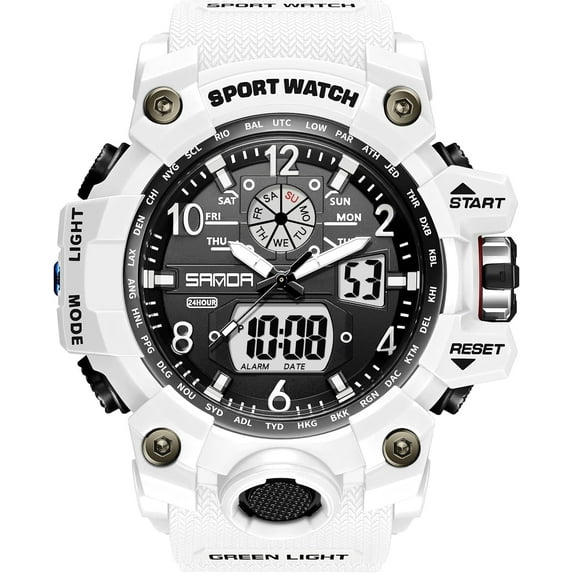 Sanda Men's Watches Sports Outdoor Waterproof Military Wrist Watch Date Multi Function Tactics LED Alarm Stopwatch