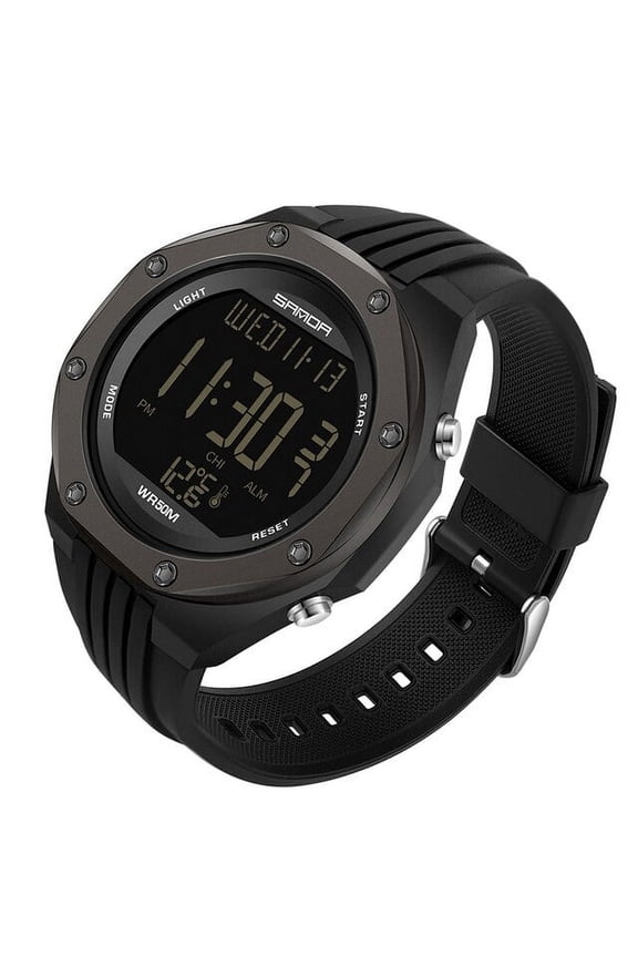 New Fashion Military Men's Watches Body Temperature Monitor 50m Waterproof Sports Watch Led Electronic Wristwatches 6028 - Digital Wristwatches
