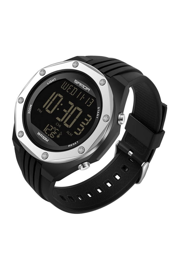 New Fashion Military Men's Watches Body Temperature Monitor 50m Waterproof Sports Watch Led Electronic Wristwatches 6028 - Digital Wristwatches