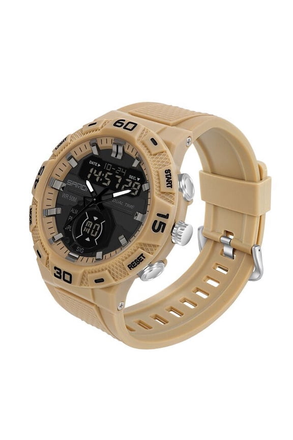 New Men's Watches Sports Military Dual Display Wristwatch 50m Waterproof Quartz Digital Led Watch Relogio Masculino 3087 - Quartz Wristwatches