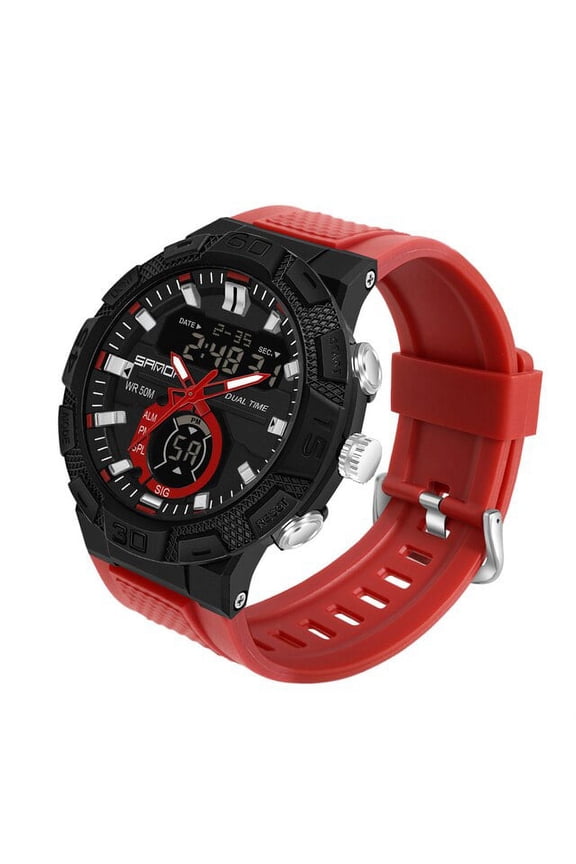 New Men's Watches Sports Military Dual Display Wristwatch 50m Waterproof Quartz Digital Led Watch Relogio Masculino 3087 - Quartz Wristwatches - AliExpress