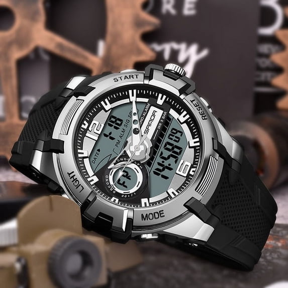 Sanda Top Brand Dual Display Wrist Watch Men Watches Sports Watch For Men Clock Military Wristwatch Outdoor 5atm Waterproof Hour - Quartz Wristwatches