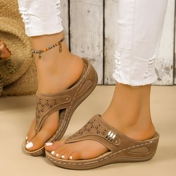 Sandal For Women Women Slides Fashion Orthotic Slides Ladies Lightweight Slip On Slippers Sandals Brown 7