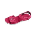thumbnail image 1 of Sandal for Women Flat Heel Open Toe Casual Versatile Summer Trendy Round Toe Solid Color Women Footwear Comfortable Ankle Strap Walking Beach Shoes Hot Pink 9, 1 of 9