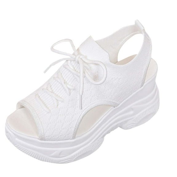 Sandal for Women Oofos Recovery Slides for Women Women's Fashionable Casual Versatile Round Toe Breathable Vacation Summer Style Fashion Trend Thick Bottom Sports Beach Sandals White