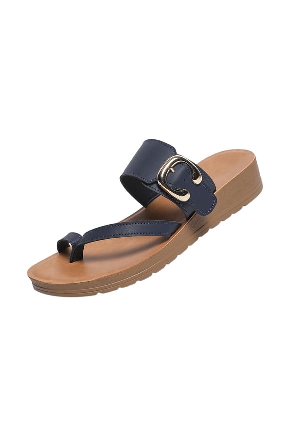 Sandal for Women Comfort Arch Support Lightweight Outsole for Long-Lasting Wear with Hook & Loop Strap Blue 6(37)