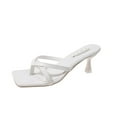 thumbnail image 1 of Sandalias De Mujer Flat Thong Sandal 11 Wide Womens Sandals Wide Sandals for Women Size 11w High Platform for Women Comfortable Sandal Women's High Heel Open Toe Strappy Summer Dressy Casual White 8, 1 of 7