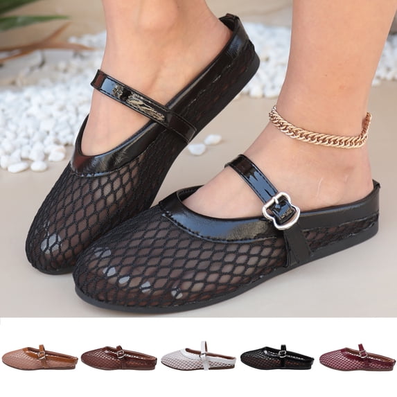 Sandalias De Mujer Women's Sandals Women's Fashion Casual Spring Beach Hollow Round Toe Rhinestone Buckle Flat Sandals White 37
