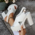 thumbnail image 1 of Sandalias Oofos Ooahh Slide Sandals for Women Women's Fashionable And Casual Versatile Fish Mouth Wrap-Around Spring And Summer Thick-Soled High-Heeled Sandals White, 1 of 8