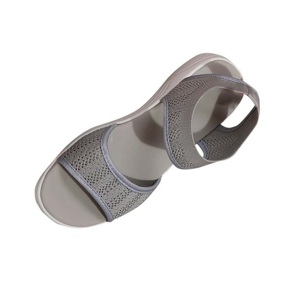 Sandalias Oofos Ooahh Slide Sandals for Women Women's Fashionable Casual Versatile Flying Woven Fish Mouth Spring And Summer Flat Sandals Gray