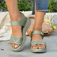 thumbnail image 1 of Sandalias Para Mujer Oofos Recovery Slides Women's Fashion Casual Spring And Summer Comfortable Solid Color Hollow Pattern Round Head Open Toe One-Line Buckle Thick-Soled Sandals Green, 1 of 8