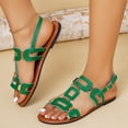 thumbnail image 1 of Sandalias Para Mujer, Walking Shoes Women, Women's Wedge Sandals Slip - On Summer Sandals With Metallic Accents Comfortable Dressy Platform Wedges Casual Daily Walking, Green 6.5, 1 of 7