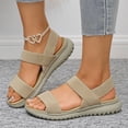 thumbnail image 1 of Sandalias Para Mujer Women's Fashion Casual Spring And Summer Comfortable Breathable Flying Mesh Elastic One-Foot Thick-Soled Sandals Yellow, 1 of 9