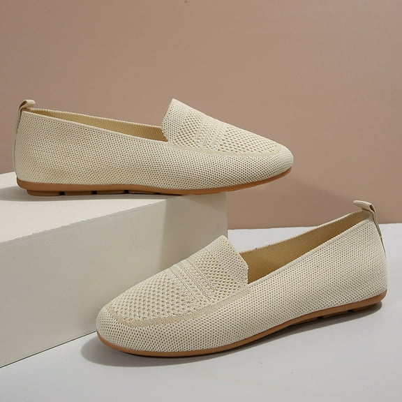 Sandals Under $15, Xunlbb Women's Fashion Casual Spring And Summer New Flat-Bottomed Shallow-Mouth Shoes Low-Top Slip-On Mesh Work Shoes(White,Size:36)