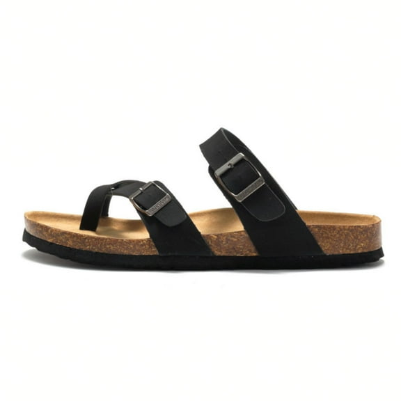 Sandals Cork Footbed Adjustable Buckle Casual Flip Flops for Women Girls