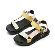 Sandals Kids Sports Outdoor Hiking Athletic Open Toe Sandal Girls Summer Lightweight Adjustable Straps Sport Sandals Yellow 38