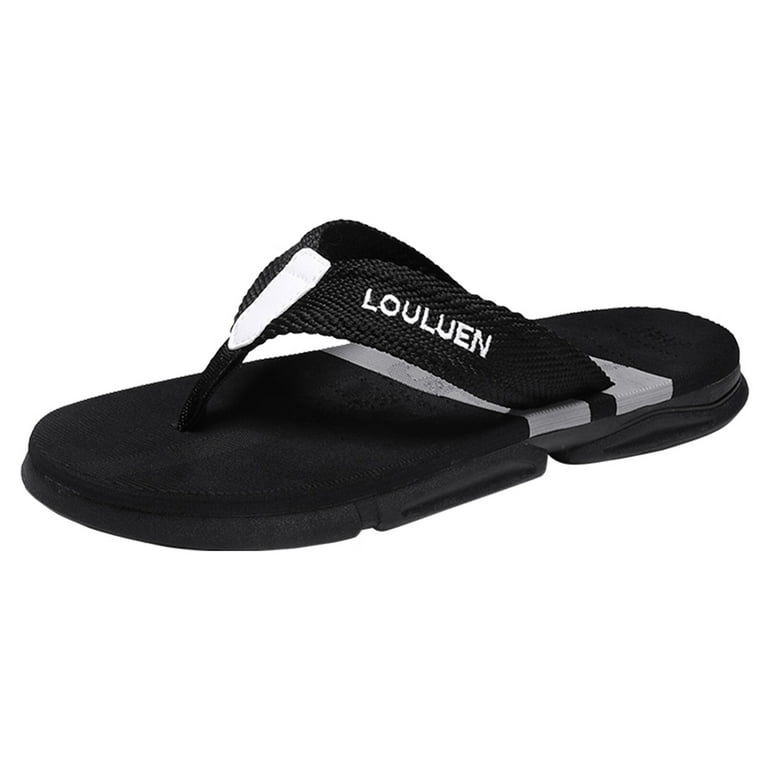 Sandals Men Beach Casual Flip Flop Sandal Pvc Black 40