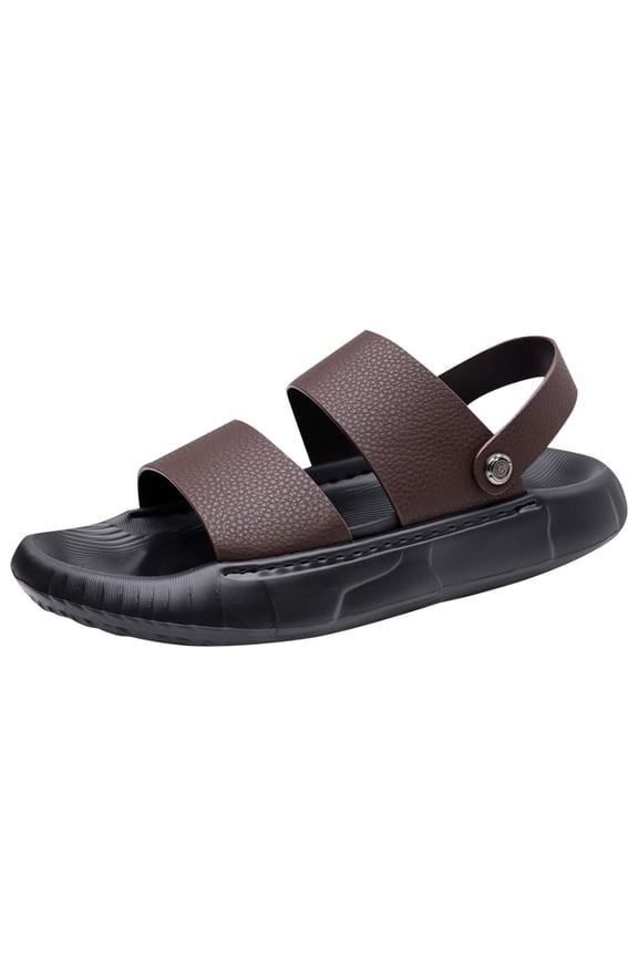 Sandals for Men Slingback Beach Slides Slip On Slippers Breathable Lightweight Waterproof Open Toes No-Slip Platform Cloud Sole Casual Summer Flats Comfort Walking Water Shoes