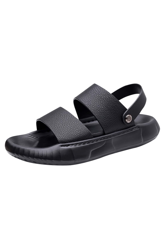 Sandals for Men Slingback Beach Slides Slip On Slippers Breathable Lightweight Waterproof Open Toes No-Slip Platform Cloud Sole Casual Summer Flats Comfort Walking Water Shoes