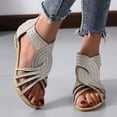 thumbnail image 1 of Sandals On Clearance, Summer Sandals Summer Women Wedges Open Toe Breathable Sandals Zipper Casual Rhinestones Shoes Womens Sandals, 1 of 5