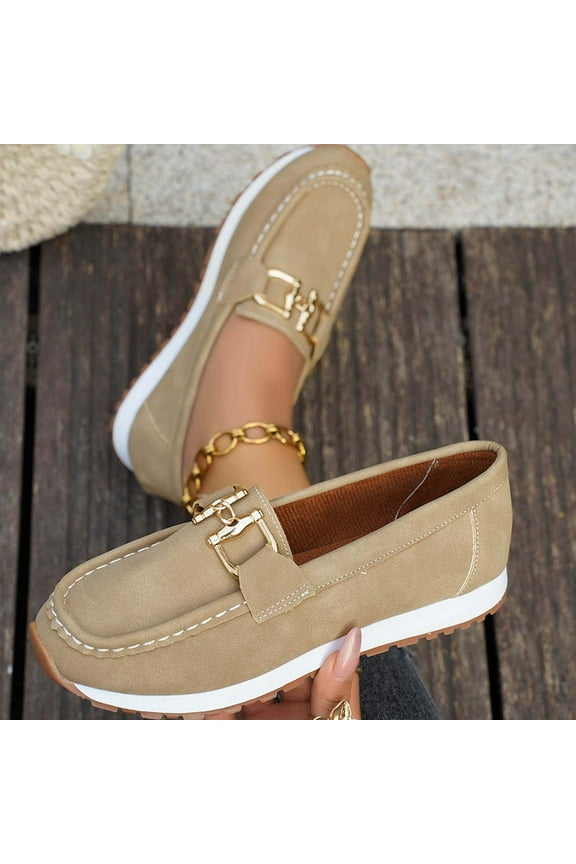 Sandals Oofos Women Sandals Women's Fashion Casual Versatile Metal Buckle Spring And Summer Soft Sole Loafers Yellow