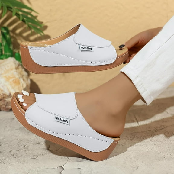 Sandals Under $15, Xunlbb Women's Fashion Casual Summer New Style Outdoor Flat Flip Flops Toe Flip Flops(White,Size:36)