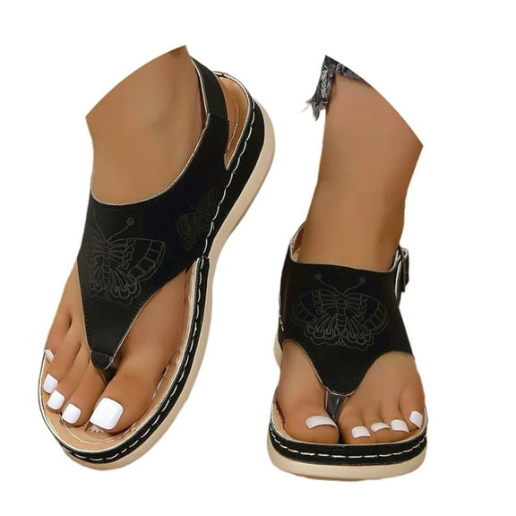 Sandals for Women 2025 Sparkly Sandals for Women Size 12 Outdoor Beach Summer Sandal Wedges Shoes Womens Dress Size 11 Womens under 15 Stylish Women's Casual Wear Black 9