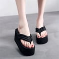 thumbnail image 1 of Sandals for Women 2025, Xunlbb Slippers for Women Summer Outerwear Thick-soled Wedge Heels Non-Slip Beach Shoes Beach Sandals Women's Sandals(Black,Size:35), 1 of 6