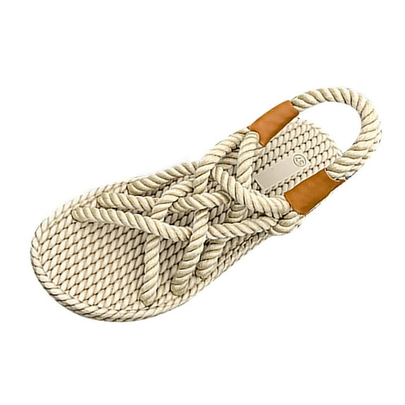 Sandals for Women Casual Summer Oofos Sandals for Men Womens Dressy Sandals Women's Fashion Casual Spring And Summer Style Solid Color Rope Comfortable Breathable Round Toe Open Toe Flat Sandals