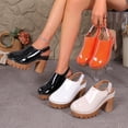 thumbnail image 1 of Sandals Women Chunky Heel Closed Toe Thick Soled Fashionable Casual Summer Solid Color Beach Sandals Outdoor Sport Shoes, 1 of 10