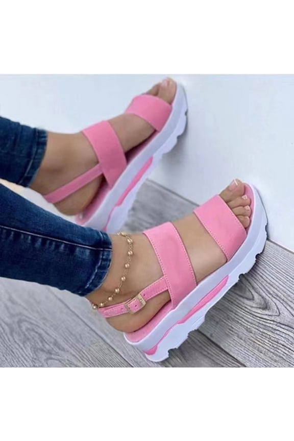 Sandals Women Clearance! AIEOTT Women's Orthopedic Sandals Wedge Flip-flops Outer Beach Sandals Comfortable Shoes With Ergonomic Soles
