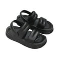 thumbnail image 1 of Sandals for Women Clearance, Xunlbb Sandals Summer Beach Holiday Sandals Shoes Height Quality New Outdoor Non-slip Comfortable Casual Sneakers(Black,Size:36), 1 of 3