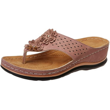 Sandals Women Comfortable, Orthopedic Sandals for Women Open Toe Flip Flops Summer Travel Beach Sandals Slippers