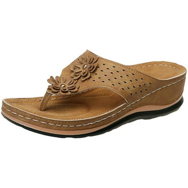 Sandals Women Comfortable, Orthopedic Sandals for Women Open Toe Flip Flops Summer Travel Beach Sandals Slippers