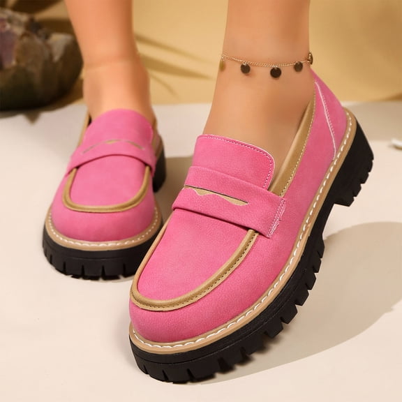 Sandals Women Comfortable Womens Oofos Shoes Sandalias Women's Fashion Casual Spring And Summer Color Matching Round Toe Shallow Mouth All-Match Loafers Shoes Pink