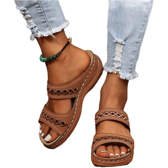 Sandals Women Dressy Summer Flat Arch Support Wide Width Orthopedic Slide Casual Walking Orthotic Flip Flops