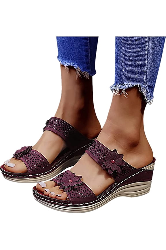 Sandals Women Dressy Summer Flat Arch Support Wide Width Orthopedic Slide Casual Walking Orthotic Flip Flops