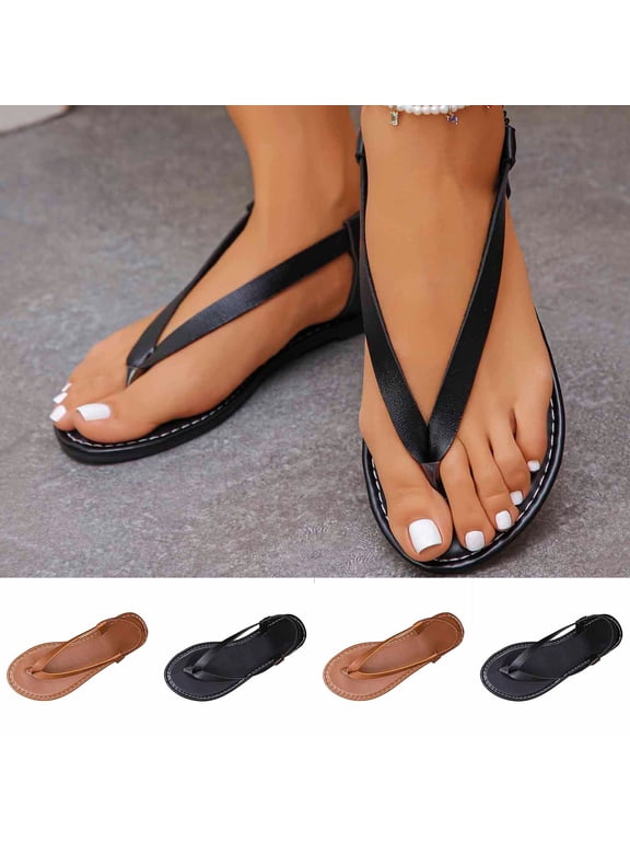 Sandals Women Dressy Women's Comfortable Orthopedic Sandals Women's Fashionable And Versatile Flop Beach Shoes Plus Size Spring And Summer Style Trendy And Comfortable Sandals Brown 41