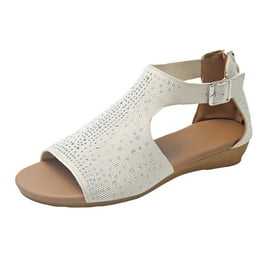 Wozhidaose Womens Sandals Wedge Sandals for Women Rhinestone
