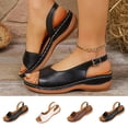 thumbnail image 1 of Sandals Women Summer Wedge Open Toe Adjustable Ankle Strap Versatile Casual Spring Summer Trendy Comfortable Beach Sandals., 1 of 10