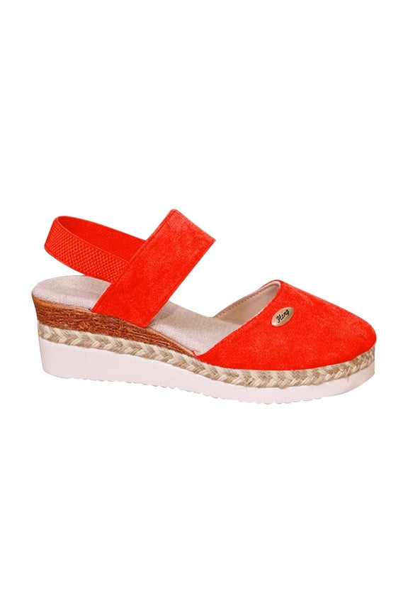 Sandals for Women, Women's Ankle Strap Closed Toe Espadrille Wedge Sandals Sandals Casual Shoes Women's Fashion Casual Summer New Style Wedge Heel Lightweight Rope Toe Elastic Thick Sandals