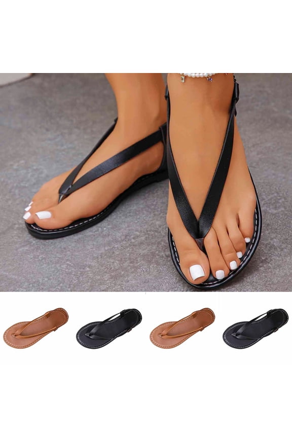 Sandals for Women Women's Comfortable Orthopedic Sandals Women's Fashionable And Versatile Flop Beach Shoes Plus Size Spring And Summer Style Trendy And Comfortable Sandals Black 36