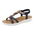 thumbnail image 1 of Sandals Womens Ladies Flip Flops Summer Flat Leather Sandal Toe Post Bohemian Walking Sandals Beach Sandals, 1 of 7