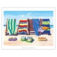 thumbnail image 1 of Sandals and Seats - Beach Chairs & Towels - From an Original Color Painting by Scott Westmoreland - Fine Art Matte Paper Print (Unframed) 11x14in, 1 of 4