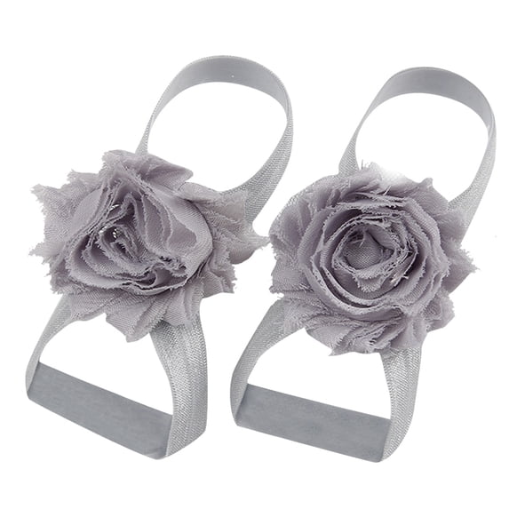 Sandals for Girls Beach Sandal Summer Footwear 22 Pairs Solid Chiffon Flower Barefoot Feet Accessories Baby Toddlers Kids