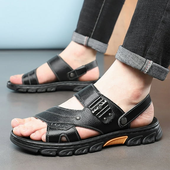 Sandals for Men Fashion Casual Beach Spring And Summer Breathable Open Toe Thick-Soled Sandals